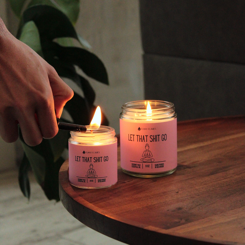 Let That Sh*t Go Candle | Stress Relief & Self-Care Mood (Pink)
