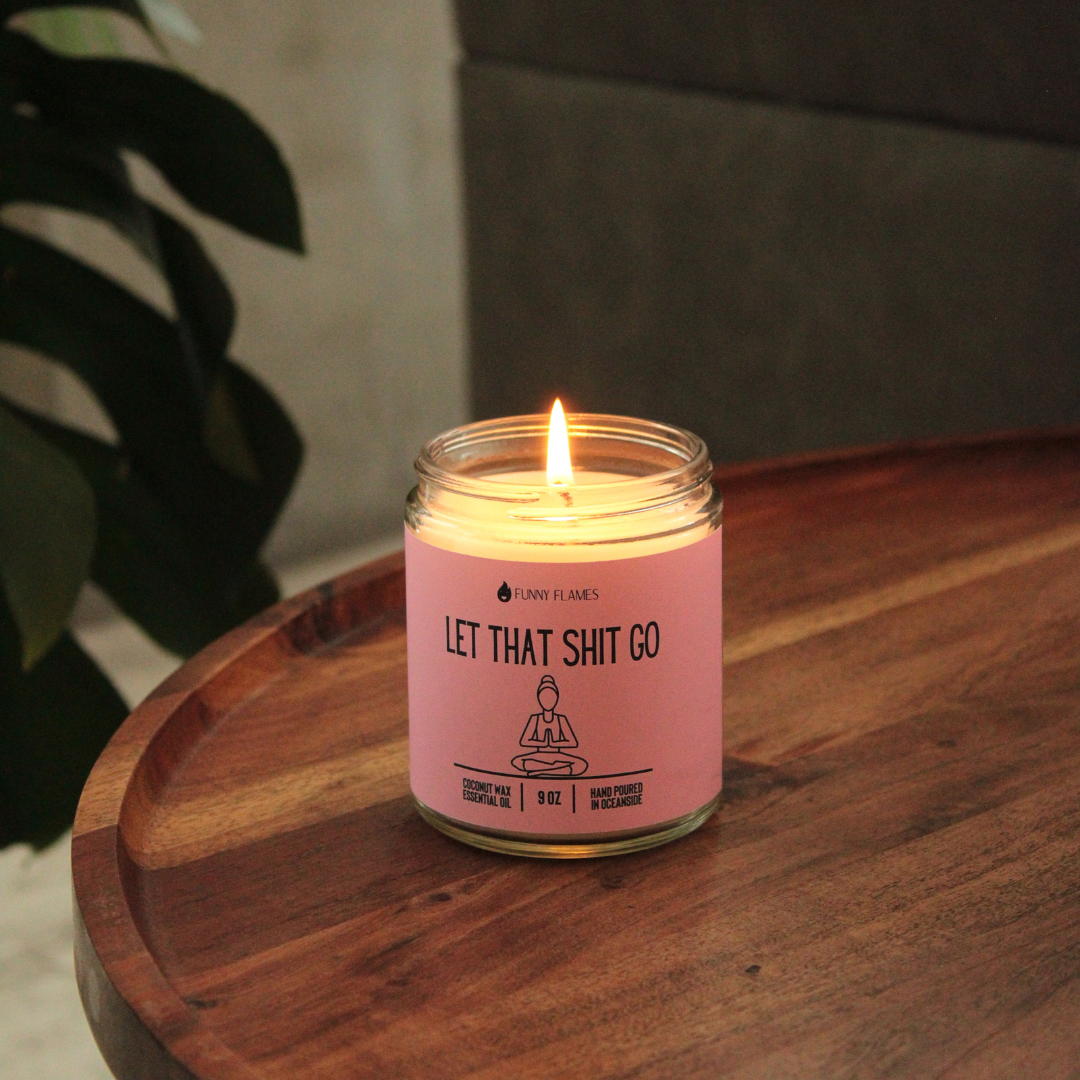 Let That Sh*t Go Candle | Stress Relief & Self-Care Mood (Pink)