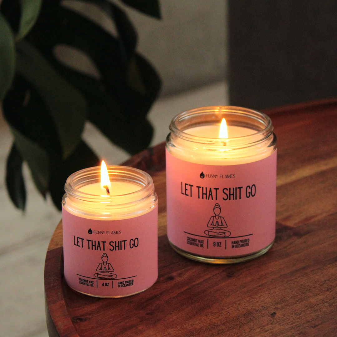 Let That Sh*t Go Candle | Stress Relief & Self-Care Mood (Pink)