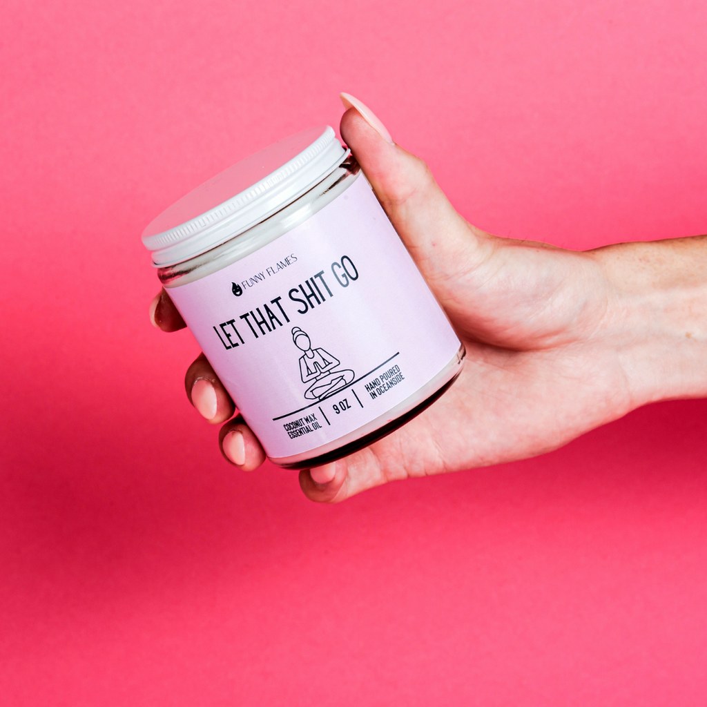 Let That Sh*t Go Candle | Stress Relief & Self-Care Mood (Pink)