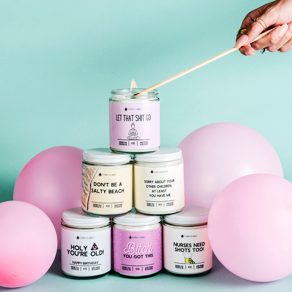 Let That Sh*t Go Candle | Stress Relief & Self-Care Mood (Pink)