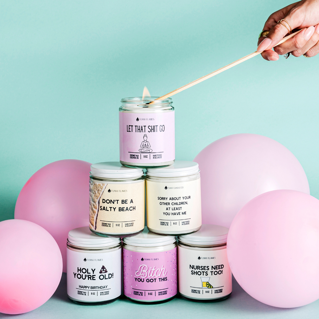 Let That Sh*t Go Candle | Stress Relief & Self-Care Mood (Pink)