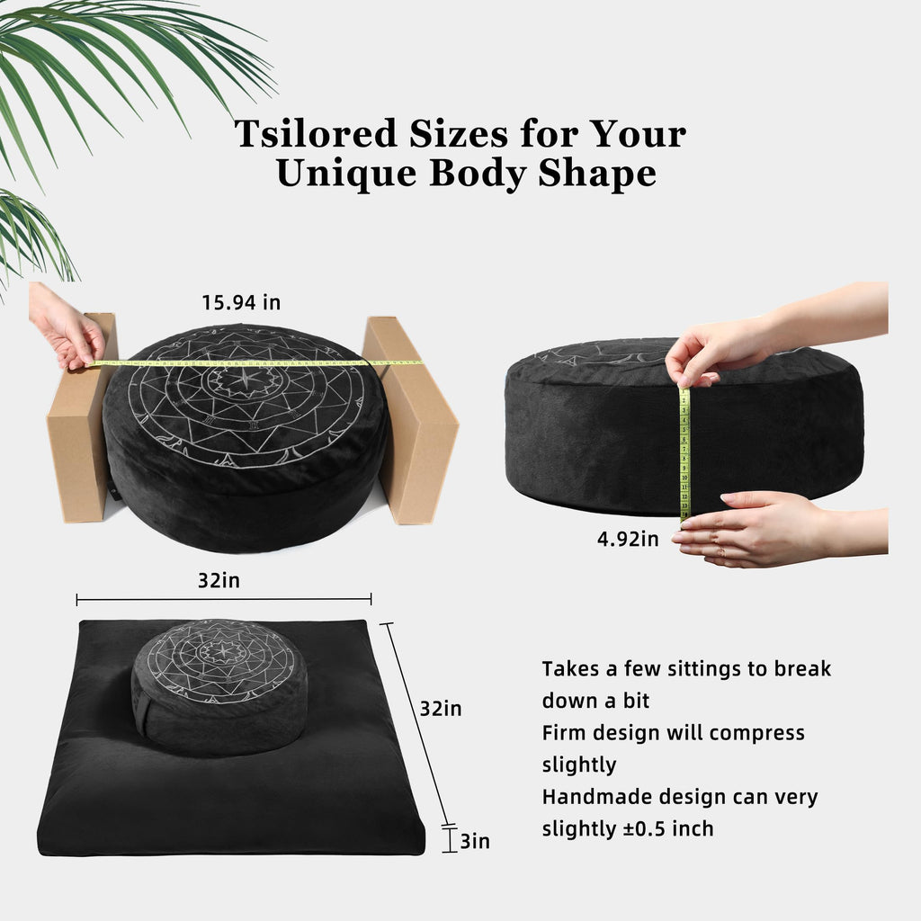 Zafu & Zabuton Meditation Cushion Set | Comfort, Posture & Mindfulness Support