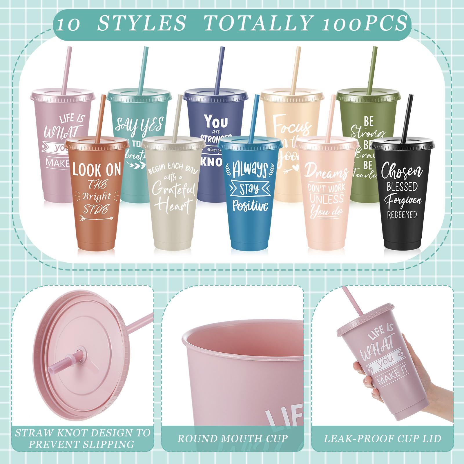 30-Piece Motivational Water Bottle Set | Hydration Cups for Fitness & Daily Use