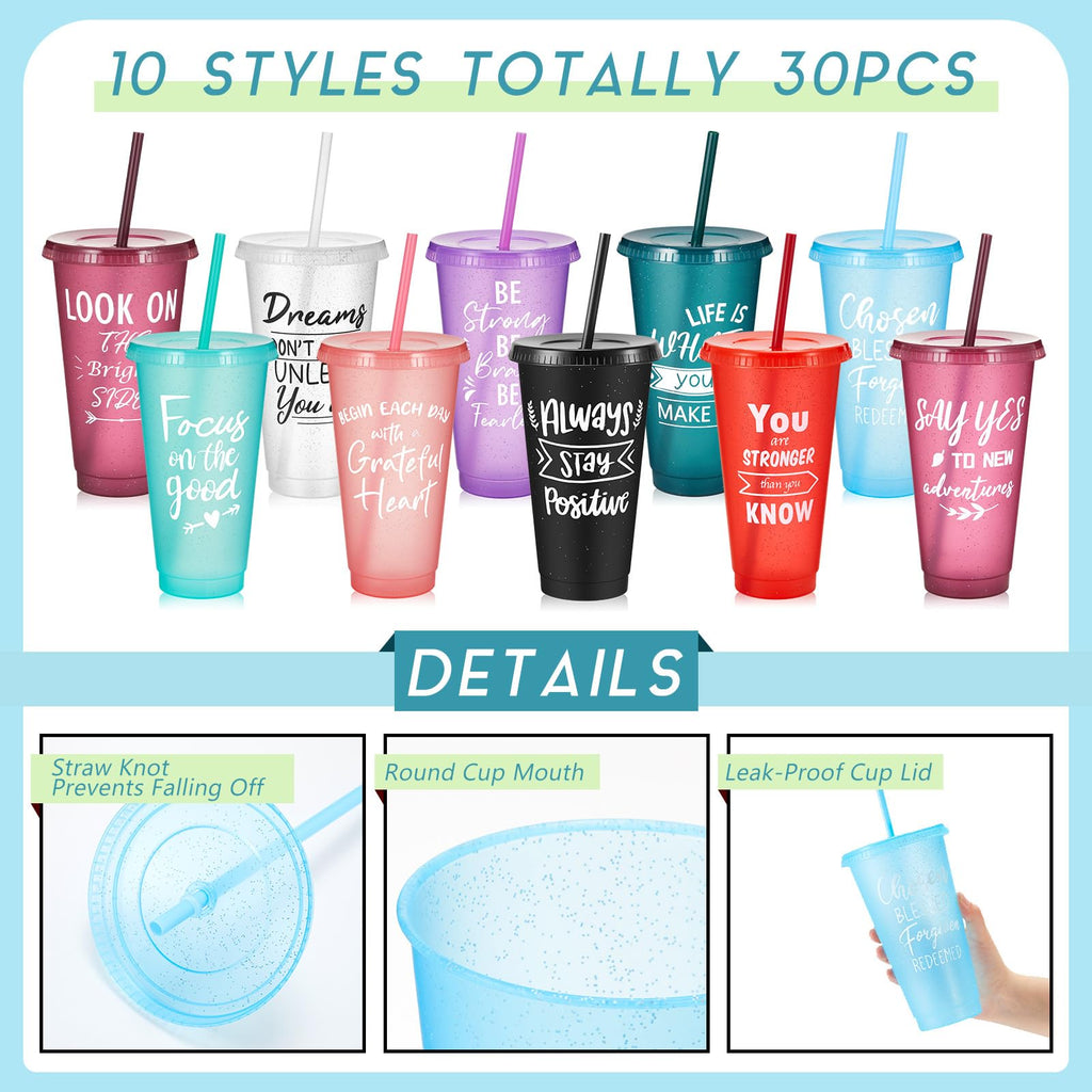 30-Piece Motivational Water Bottle Set | Hydration Cups for Fitness & Daily Use