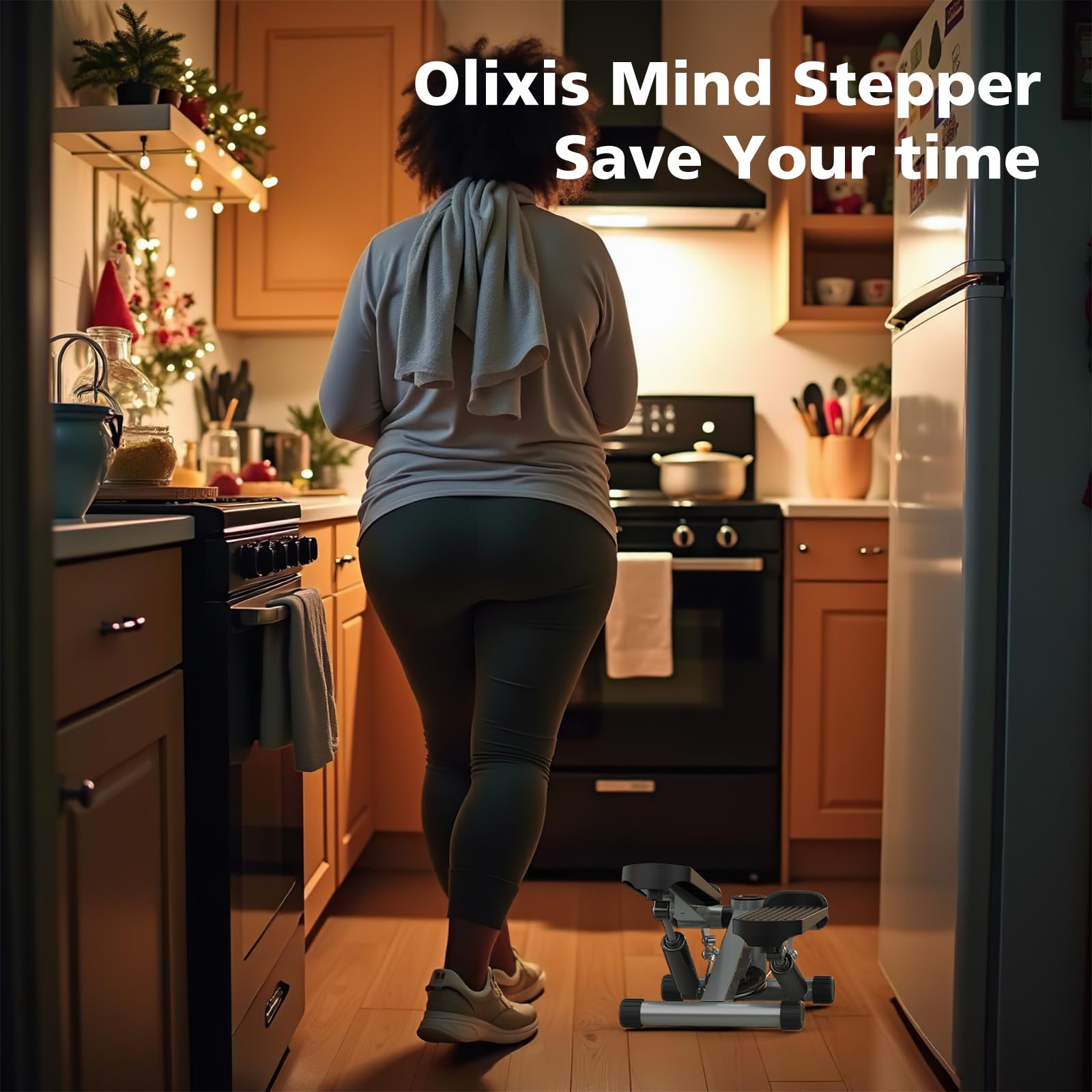 Mini Stepper with Resistance Bands | Full Body Cardio Workout Machine
