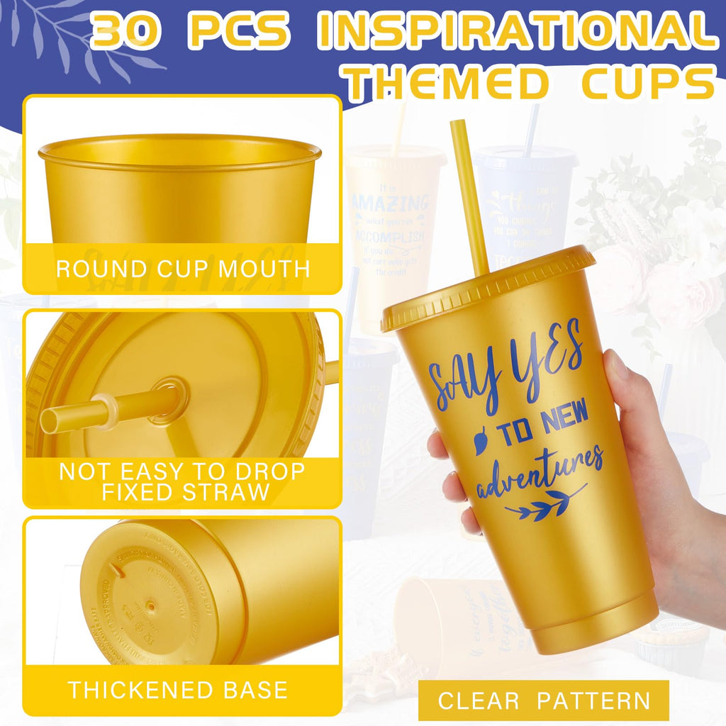 30-Piece Motivational Water Bottle Set | Hydration Cups for Fitness & Daily Use