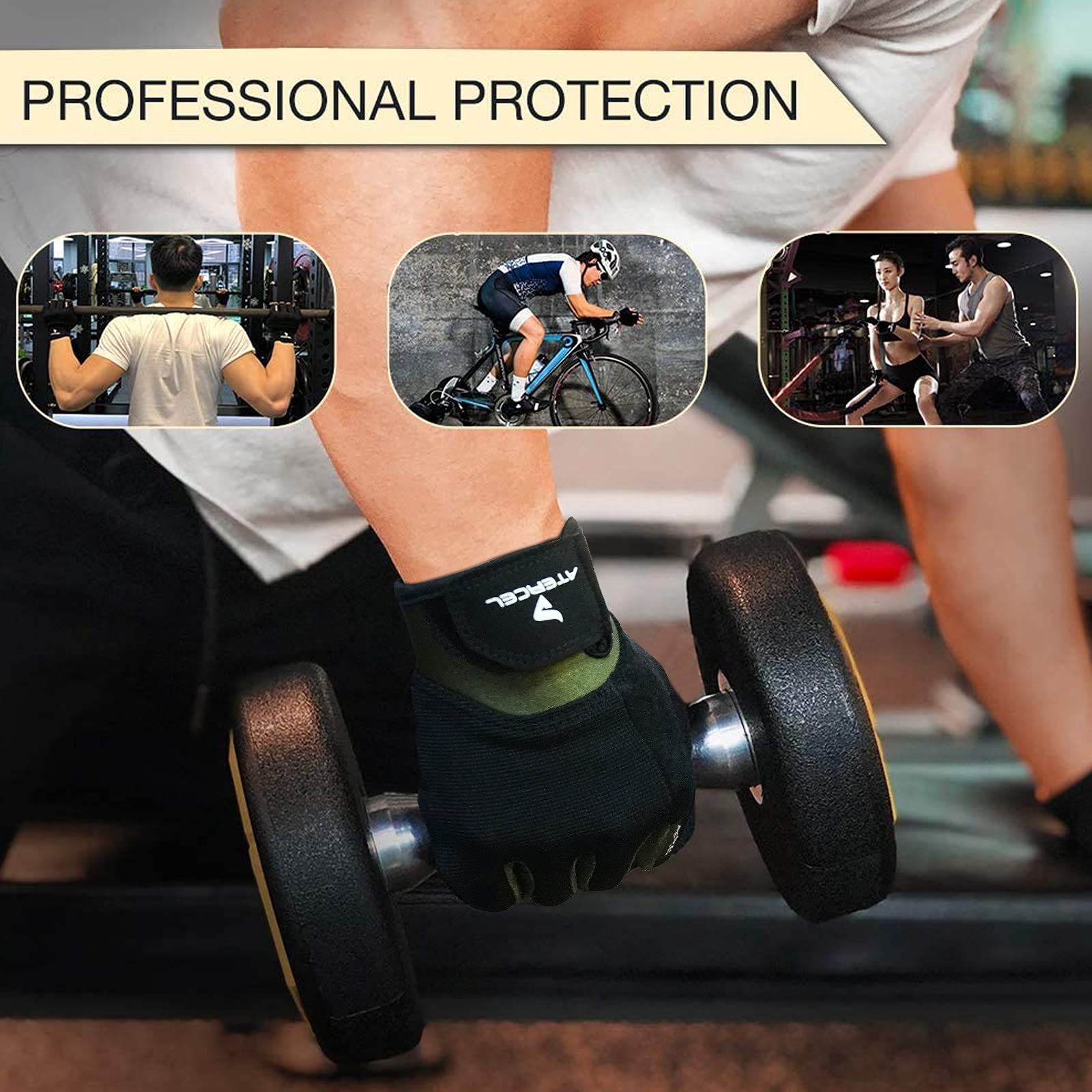 ATERCEL Workout Gloves for Men and Women.