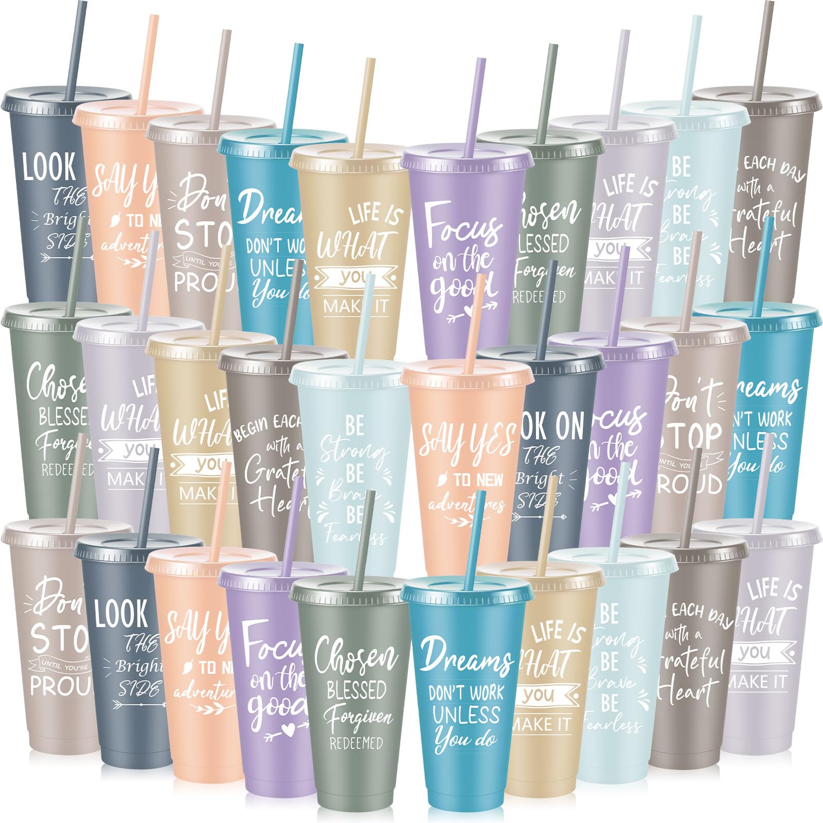 30-Piece Motivational Water Bottle Set | Hydration Cups for Fitness & Daily Use