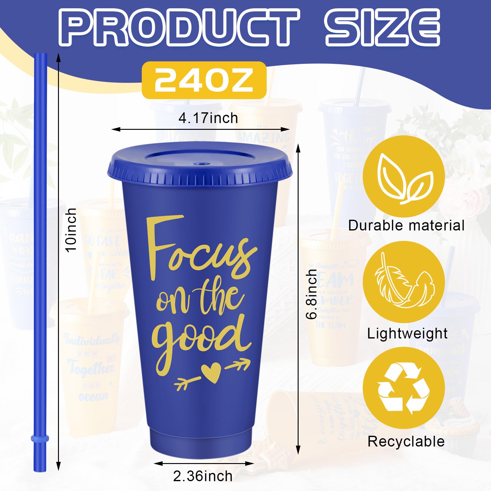 30-Piece Motivational Water Bottle Set | Hydration Cups for Fitness & Daily Use