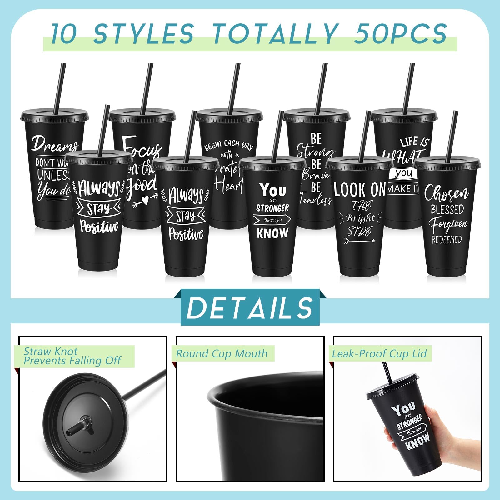 30-Piece Motivational Water Bottle Set | Hydration Cups for Fitness & Daily Use