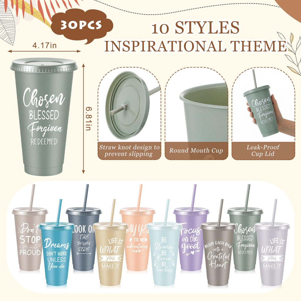 30-Piece Motivational Water Bottle Set | Hydration Cups for Fitness & Daily Use
