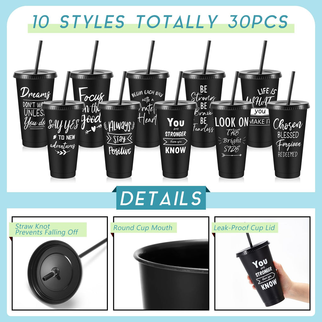 30-Piece Motivational Water Bottle Set | Hydration Cups for Fitness & Daily Use
