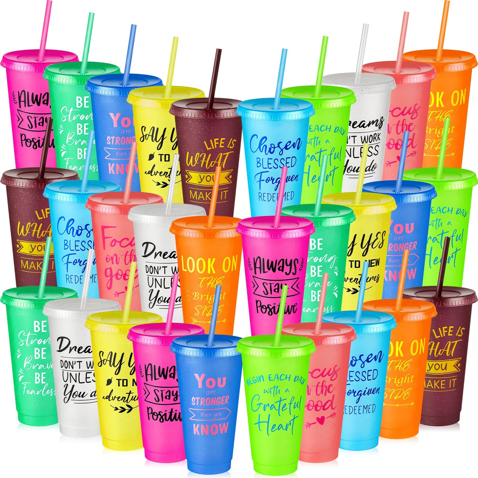 30-Piece Motivational Water Bottle Set | Hydration Cups for Fitness & Daily Use