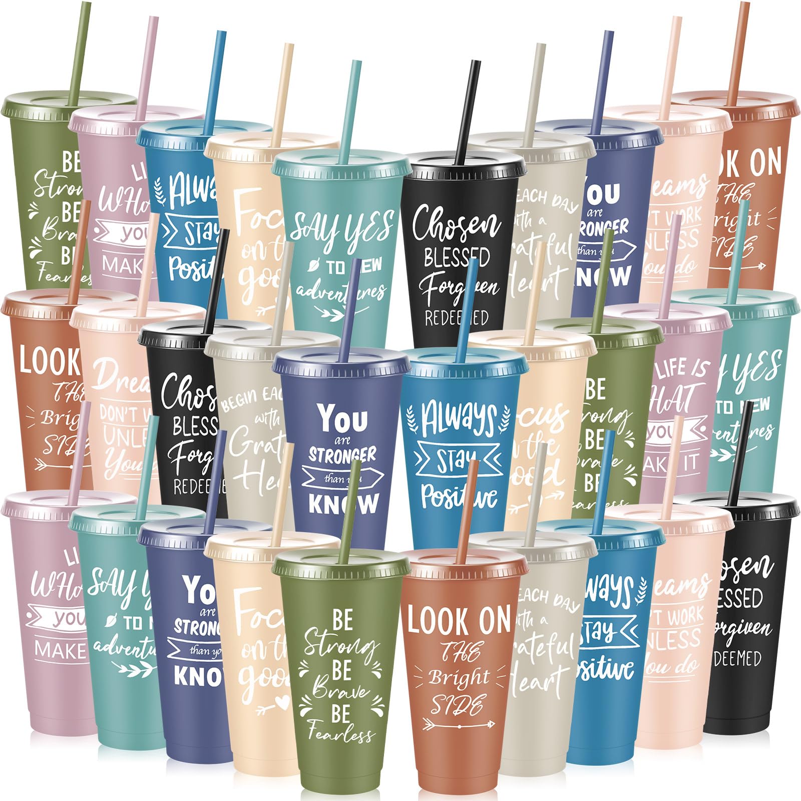 30-Piece Motivational Water Bottle Set | Hydration Cups for Fitness & Daily Use
