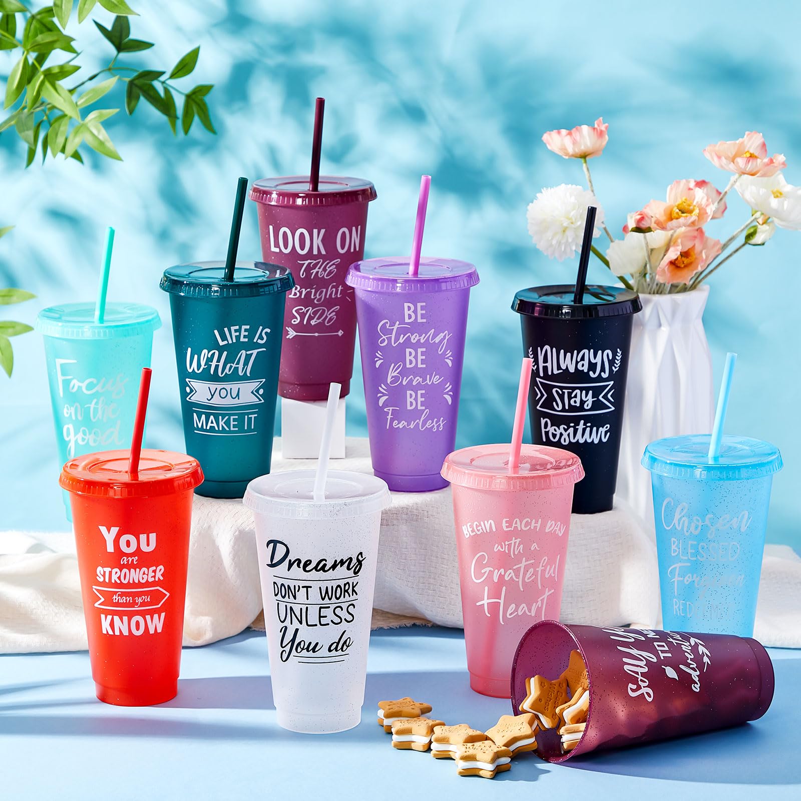 30-Piece Motivational Water Bottle Set | Hydration Cups for Fitness & Daily Use
