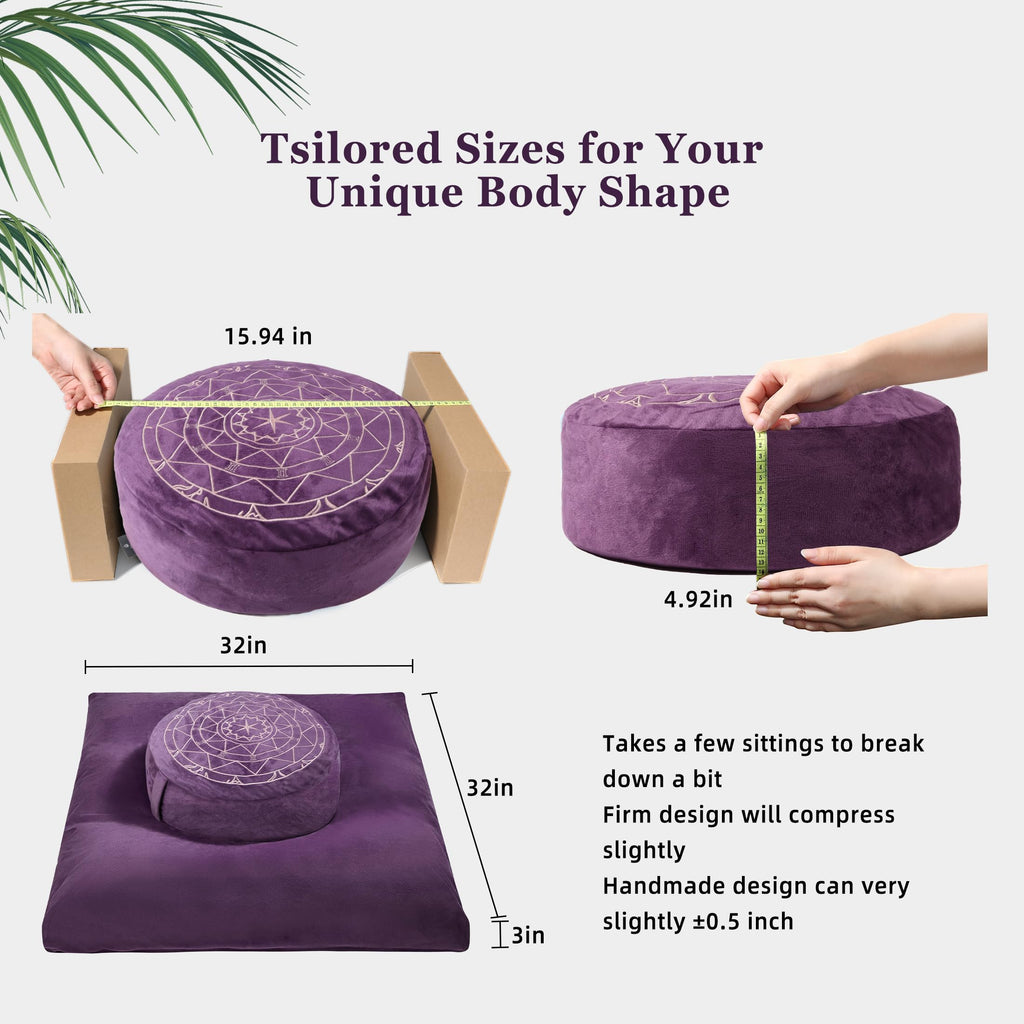 Zafu & Zabuton Meditation Cushion Set | Comfort, Posture & Mindfulness Support
