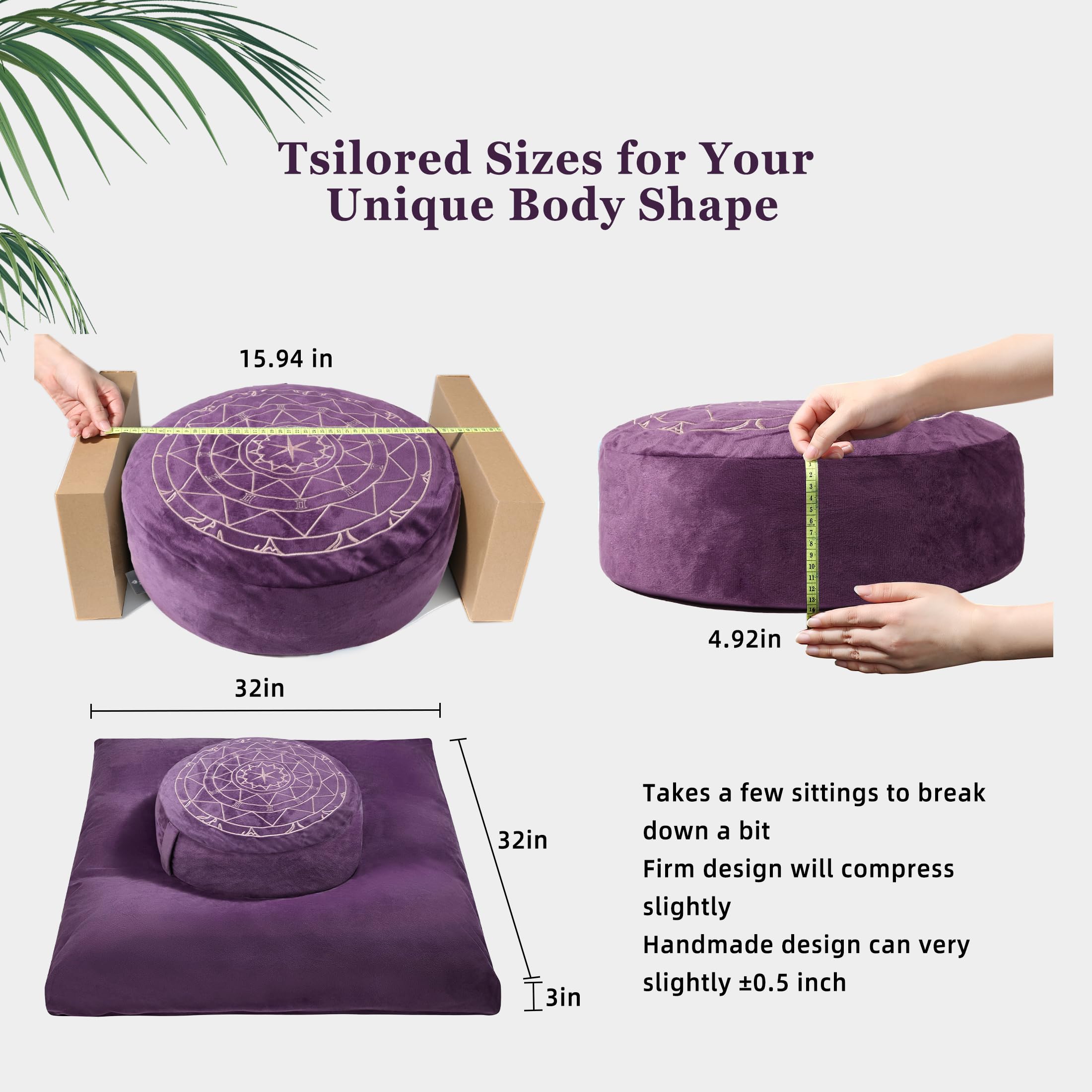 Zafu & Zabuton Meditation Cushion Set | Comfort, Posture & Mindfulness Support