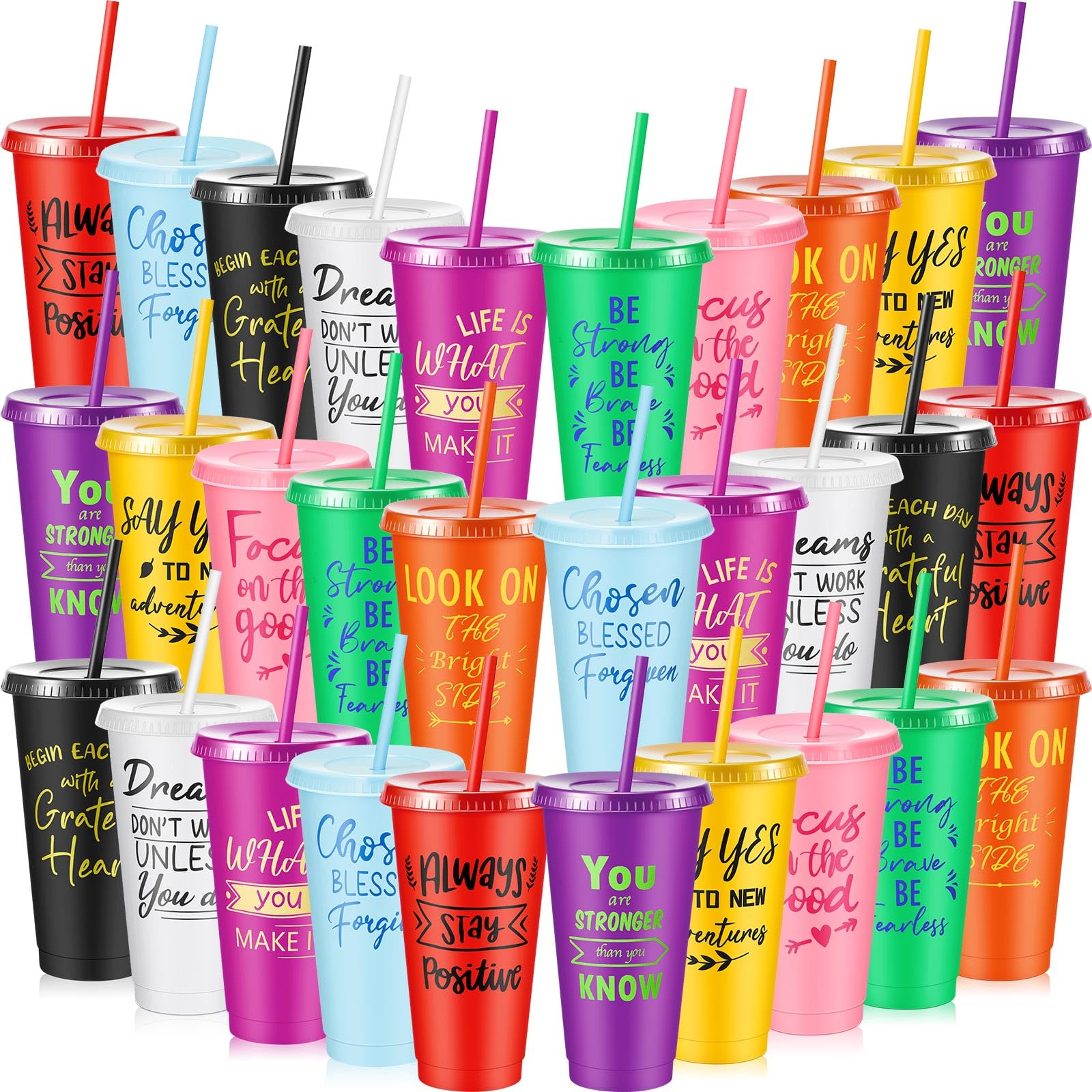 30-Piece Motivational Water Bottle Set | Hydration Cups for Fitness & Daily Use