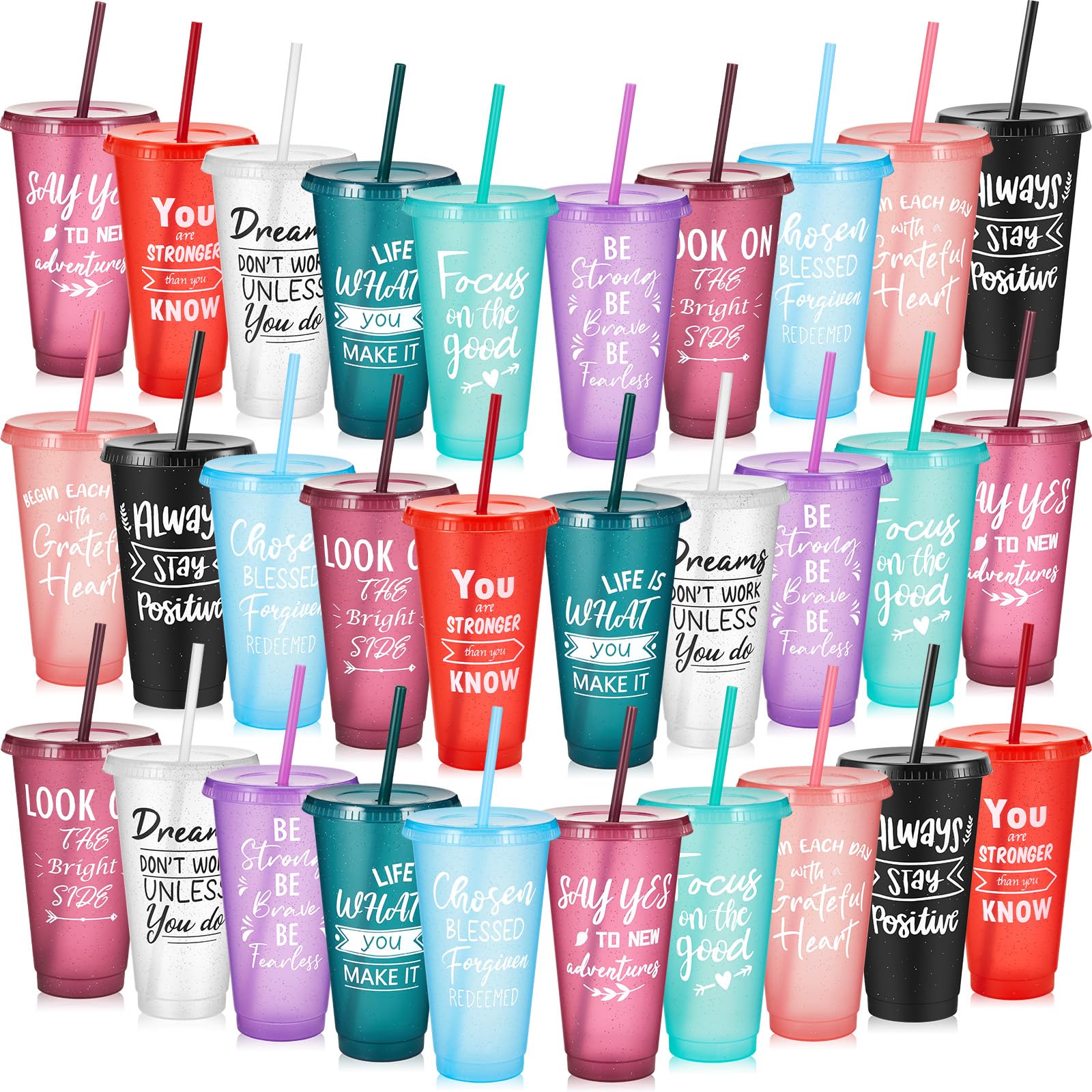 30-Piece Motivational Water Bottle Set | Hydration Cups for Fitness & Daily Use