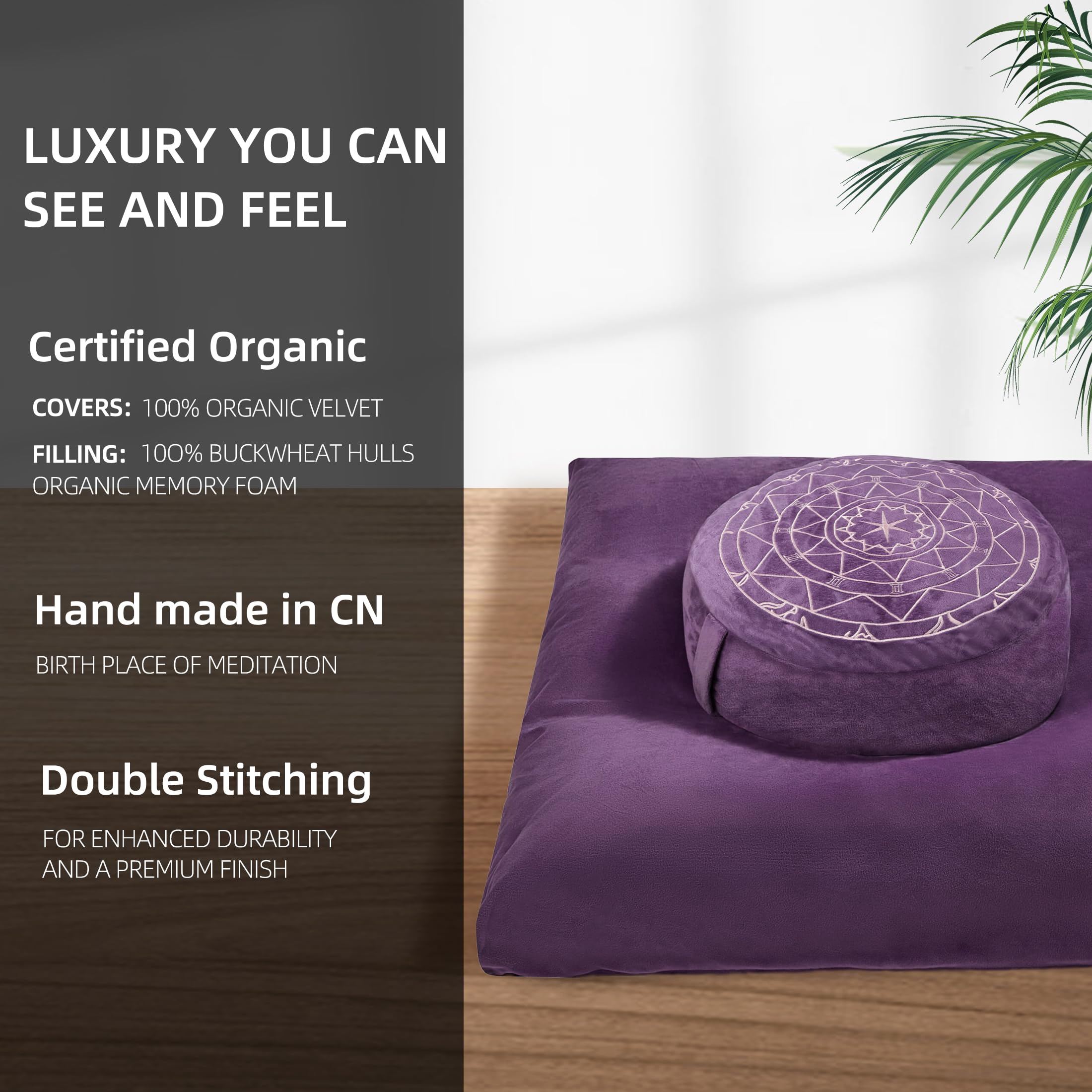 Zafu & Zabuton Meditation Cushion Set | Comfort, Posture & Mindfulness Support