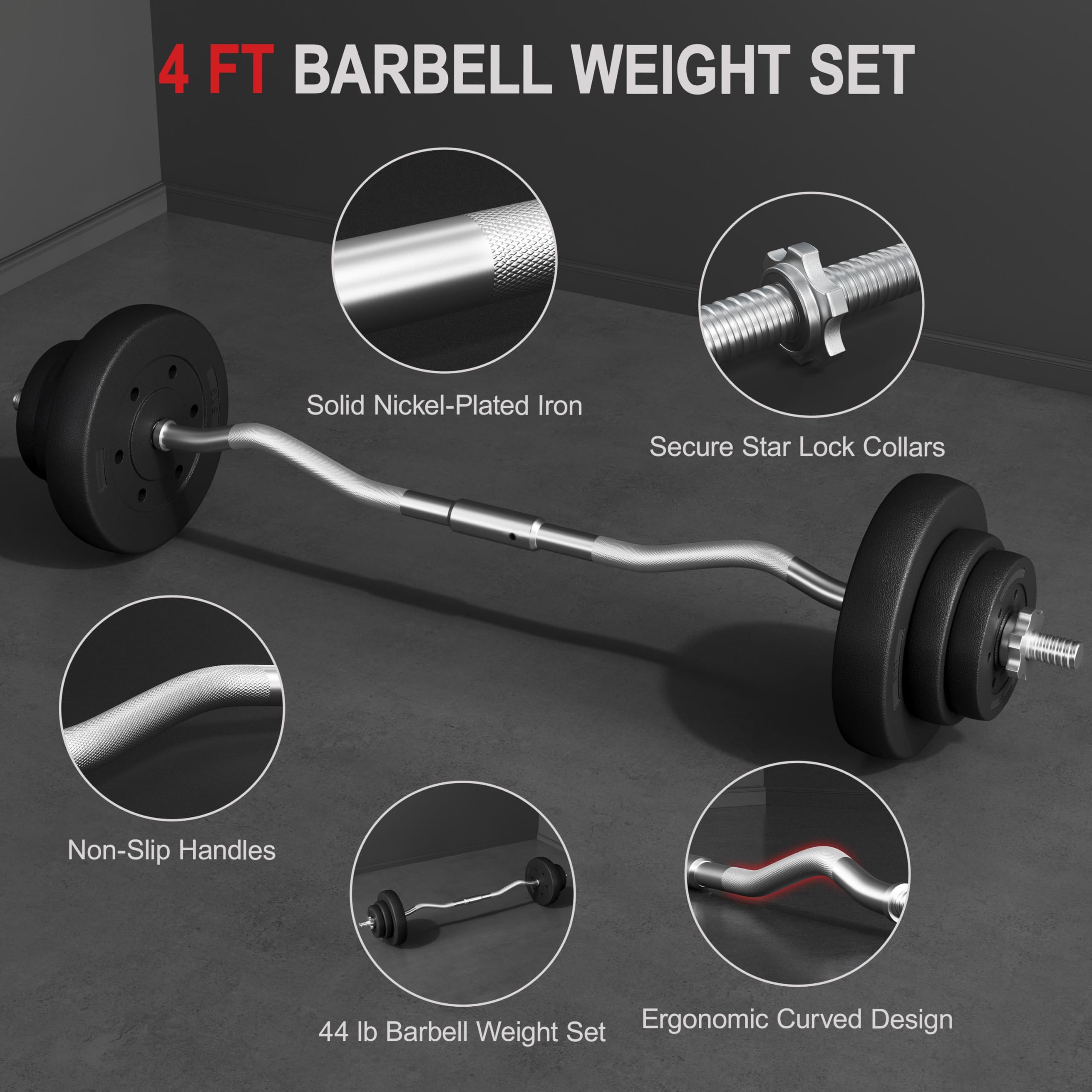 Olympic Barbell Clamps Strength Training Bars