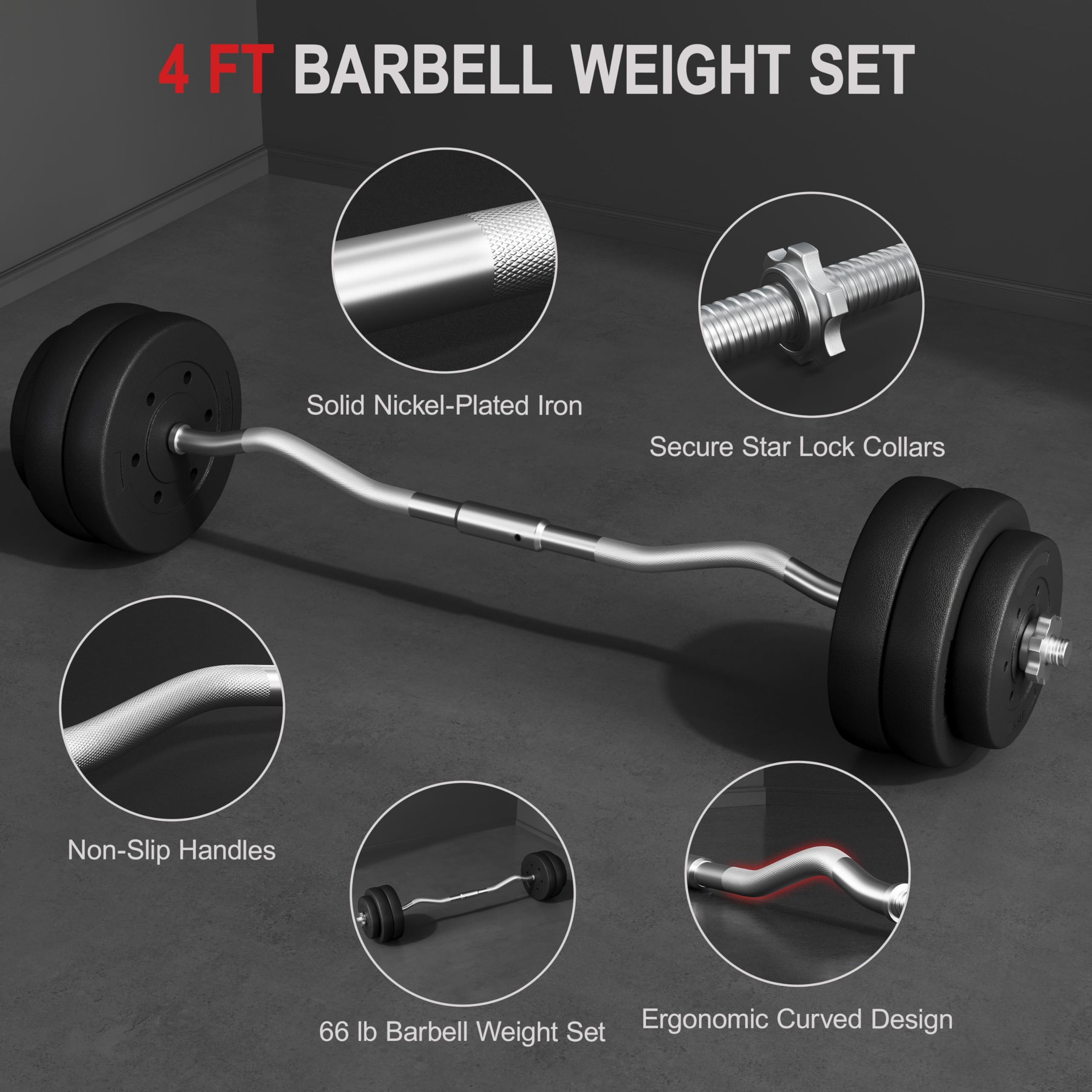 Olympic Barbell Clamps Strength Training Bars