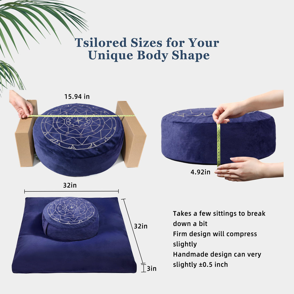 Zafu & Zabuton Meditation Cushion Set | Comfort, Posture & Mindfulness Support