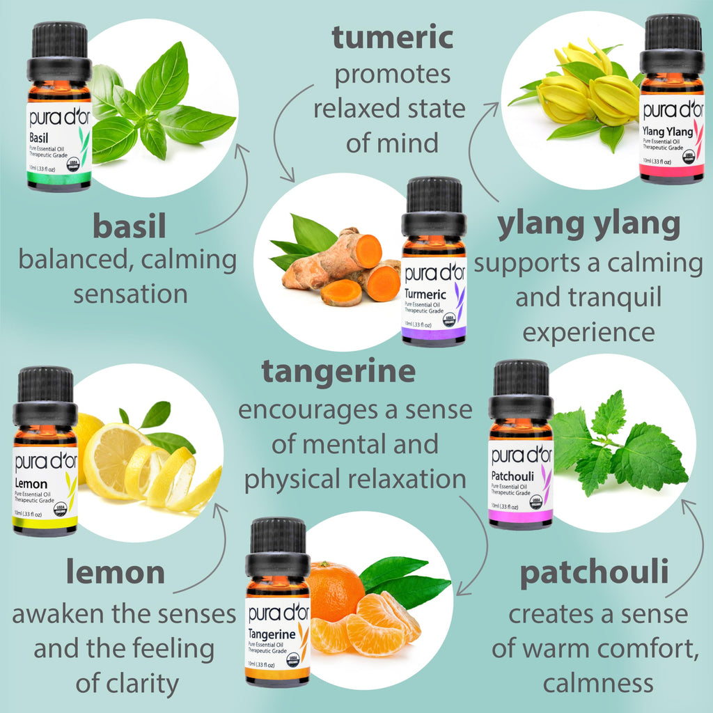 Organic Essential Oils Set (16 Pack) | Relaxation, Stress Relief & Wellness Rituals