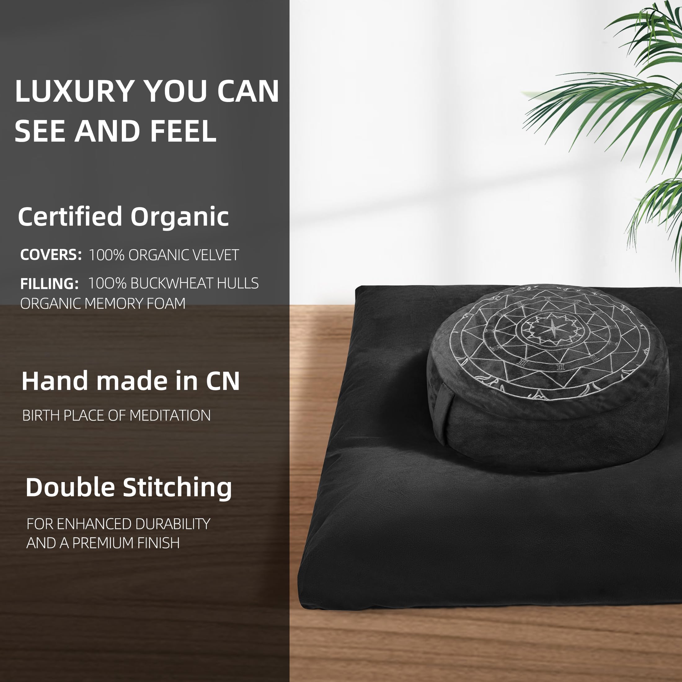 Zafu & Zabuton Meditation Cushion Set | Comfort, Posture & Mindfulness Support