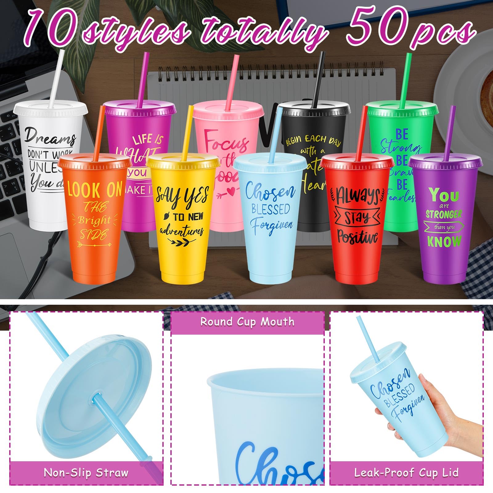 30-Piece Motivational Water Bottle Set | Hydration Cups for Fitness & Daily Use