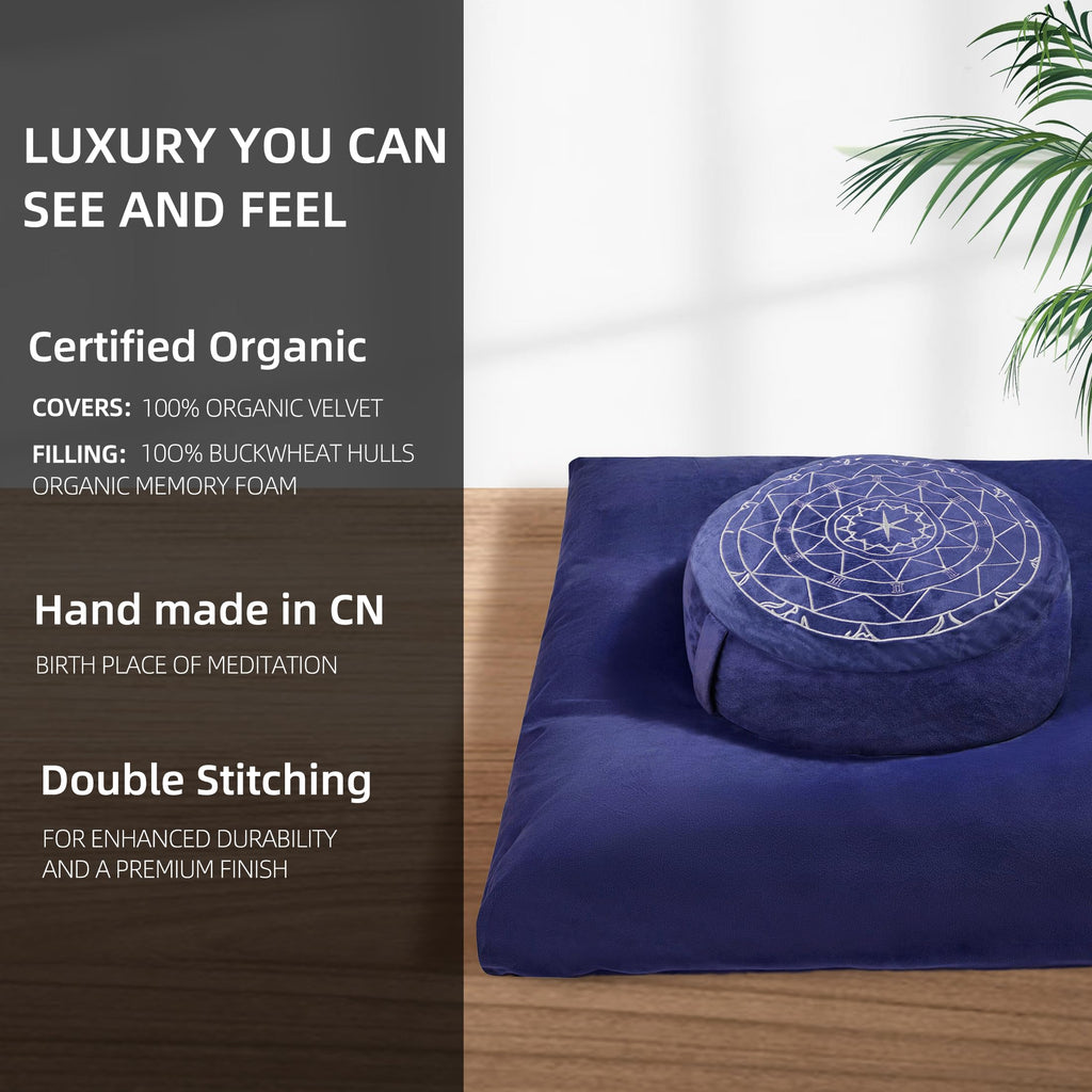Zafu & Zabuton Meditation Cushion Set | Comfort, Posture & Mindfulness Support