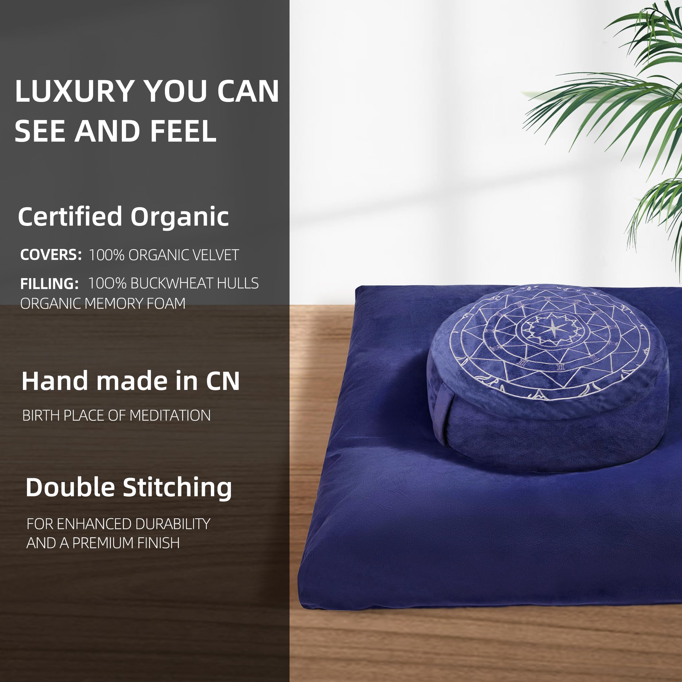 Zafu & Zabuton Meditation Cushion Set | Comfort, Posture & Mindfulness Support